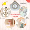 Collage of close-up images highlighting features of a dollhouse. Náhled obrázku produktu