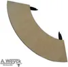 A curved wooden panel with black attachments, likely a table or shelf component, against a white background. A logo and text are visible in the bottom left corner. Produktbild-Vorschau