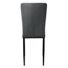 The back view of a gray dining chair with black metal legs, isolated on a white background. Náhled obrázku produktu