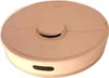 A top-down view of a white robot vacuum cleaner on a white background. Voir les images du produit