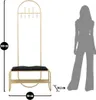 Garderobe Panca 80 x 180 x 38.5 cm Metall Stoff MDF Gold Schwarz_Natur24 Vista previa de la imagen del producto