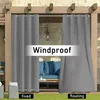 Outdoor curtains are shown hanging from a pergola, with one side labeled 'fixed' and the other 'floating'. Produktbild-Vorschau