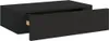 A black floating shelf with one drawer partially open, shown against a white background. Náhled obrázku produktu