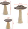 Set de 3 champignons en bois à poser - 14 / 10 / 7 cm - Voir les images du produit 2