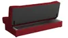 A red sofa with its storage compartment open, showing the interior. Produktbild-Vorschau
