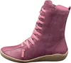 ASKSA Damen Stiefeletten Schnürstiefel Flach Halbschaft Produktbild-Vorschau 2