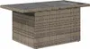 A rectangular outdoor coffee table made of poly rattan with a glass top. Produktbild-Vorschau