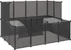 vidaXL Kleintierkäfig Schwarz 143x107x93 cm PP und Stahl Produktbild-Vorschau 9