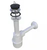 A disassembled sink drain assembly with a stopper, strainer, and trap. Náhled obrázku produktu