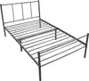 A metal bed frame on a white background. Produktbild-Vorschau