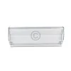 A clear plastic drawer with two compartments, viewed from the front, on a white background. Produktbild-Vorschau