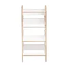 A white and wood learning tower for children is shown against a white background. Náhled obrázku produktu