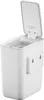 A white trash can with its lid open, mounted on a wall. Produktbild-Vorschau