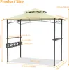 LARS360 Pavillon de barbecue avec double toit beige - Tente Voir les images du produit 2