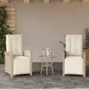 vidaXL Gartensessel mit Fußteil 2 Stk. Verstellbar Beige Produktbild-Vorschau 2