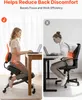 SucceBuy Sedia ergonomica con rotelle e schienale, sgabello Anteprima dell’immagine prodotto 3