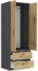 Skříň šatna 63 cm 2 dveře 2 zásuvky FRAMIRE B-6 antracit Náhled obrázku produktu 4