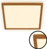 A flat LED ceiling light with a wooden frame and a cream-colored diffuser. Produktbild-Vorschau