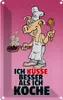 vianmo Blechschild 18x12 cm Ich küsse besser als koche Produktbild-Vorschau 1