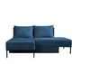 A blue sectional sofa with corduroy texture is shown against a white background. Produktbild-Vorschau