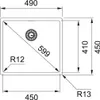 Technical drawing with dimensions of a sink. Náhled obrázku produktu