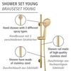 A diagram of a shower set with labels pointing out its features. Produktbild-Vorschau