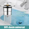 2x Edelstahl Waschbeckenstöpsel Pop Up Bodenablauf Filter Produktbild-Vorschau 9