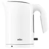 A white Braun electric kettle is shown from the side against a white background. Produktbild-Vorschau
