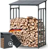 DELUKE® Kaminholzregal Außen mit Dach ELOS - 130x70x185cm | Produktbild-Vorschau 1