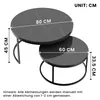 STILVORA Couchtisch 2er-Set rund, Satztisch schwarz, Produktbild-Vorschau 7
