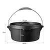 Dutch Oven 4.5L Gusseisen Feuertopf Gusstopf Schmortopf Produktbild-Vorschau 2