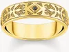 Ring aus 925er Silber, schwarze Zirkonia, gold von Thomas Produktbild-Vorschau 4