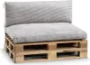 A pallet sofa cushion set with a grey striped pattern. Produktbild-Vorschau