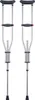A pair of aluminum forearm crutches against a white background. Voir les images du produit