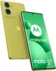 A yellow Motorola G85 5G smartphone is shown with its screen displaying marketing graphics and text. Produktbild-Vorschau