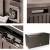 CASARIA® Gartenbox Auflagenbox abschließbar Braun 290L Produktbild-Vorschau 3