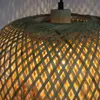 Kulatá závěsná lampa z proutí a bambusu Ø38 cm x 20 cm - Náhled obrázku produktu 5