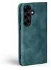 A close-up side view of a teal flip-style phone case, showing the camera cutout. Produktbild-Vorschau