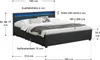 Juskys Polsterbett Lyon 140 x 200 cm schwarz – Bettgestell Produktbild-Vorschau 11