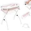 Baignoire pour bébé moovkee avec support, 80 cm, rose, Voir les images du produit 1