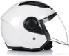 A white jet helmet with a clear visor is shown against a white background. Anteprima dell’immagine prodotto