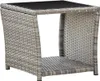 vidaXL Konferenčný stolík sivý 45x45x40 cm polyratan a sklo Náhľad obrázku produktu 5