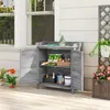 Holz Geräteschrank, Gartenschrank mit Pflanztisch, Produktbild-Vorschau 1