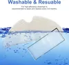 A robotic vacuum cleaner mop pad and filter submerged in water with bubbles. Produktbild-Vorschau