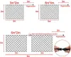Diagrams showing different configurations and dimensions of LED light nets, with a close-up of a connector. Náhled obrázku produktu