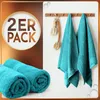 Frottier SAUNATÜCHER 2er Pack 80x200cm, 100% Baumwolle, Produktbild-Vorschau 2