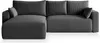 A dark gray sectional sofa with a chaise lounge is shown from the front against a white background. Produktbild-Vorschau
