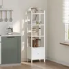 Bücherregal mit Schublade 33 x 24 x 131 cm Weiß 5 Ebenen Produktbild-Vorschau 7