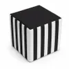 Quadratischer Sitzpouf Schwarz Gestreift – Bequemer Hocker Produktbild-Vorschau 3