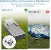 Comparison of an inflatable bed with and without a repair kit, set on grass. Náhľad obrázku produktu